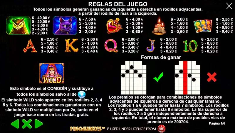 Símbolos del juego Madame Destiny Megaways