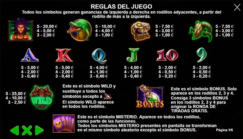 Símbolos del juego Voodoo Magic